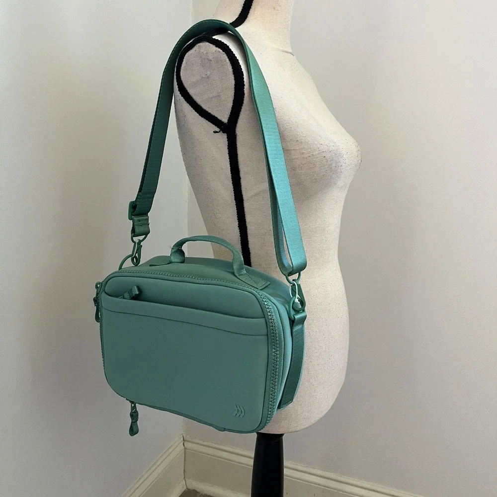 NWT Lunch Kit Crossbody Bag Teal Green Insulated Water Repellent Everyday Travel